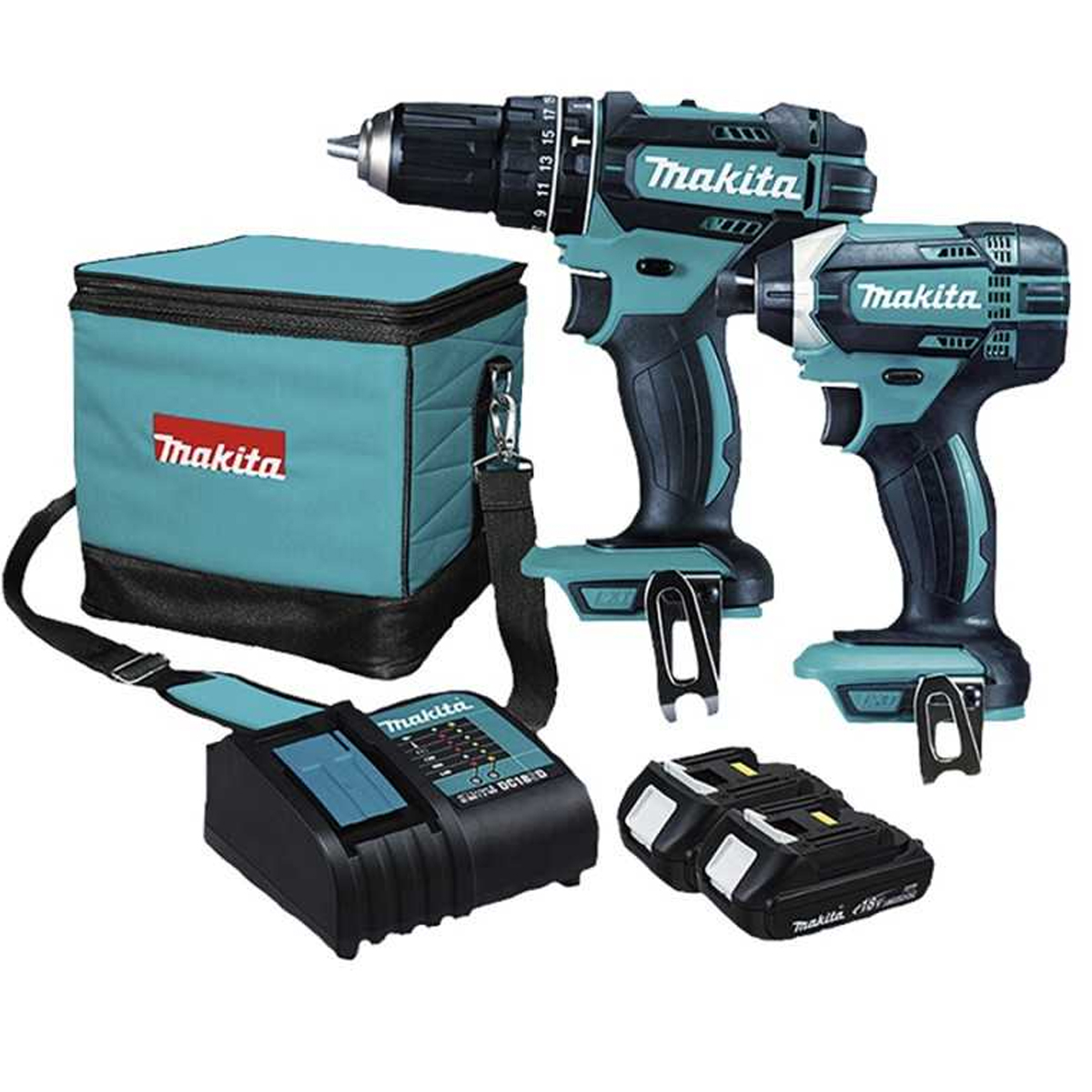 Rotomartillo/Atornillador/Taladro+Atornillador 1/2 pulgadas (13 mm) Makita DHP482+DTD152 18V
