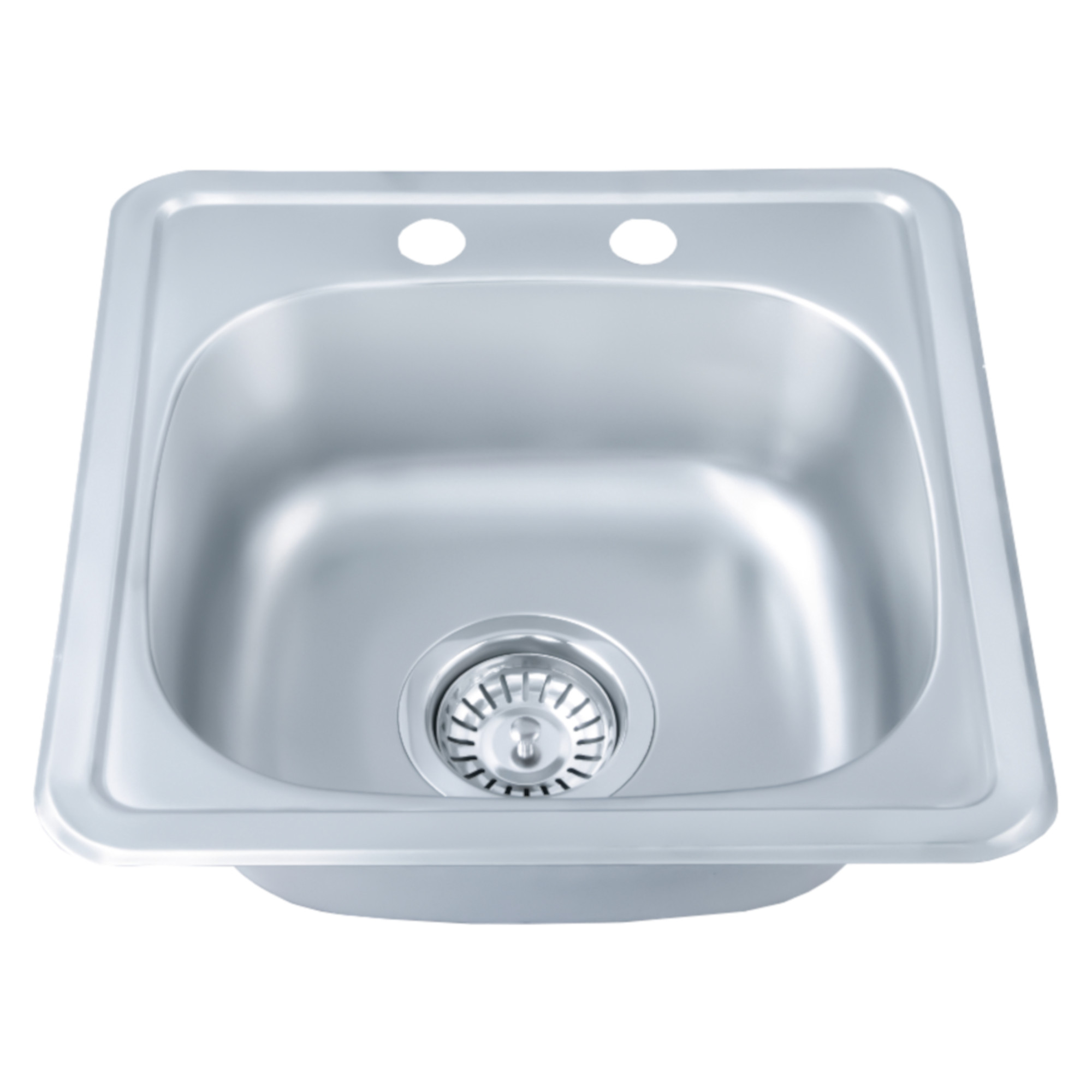 Tarja Sencilla de Acero Inoxidable (38cm x 38cm) con Kit de Instalación