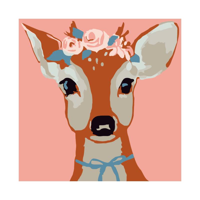 Venadito Pinta por numero con bastidor incluido