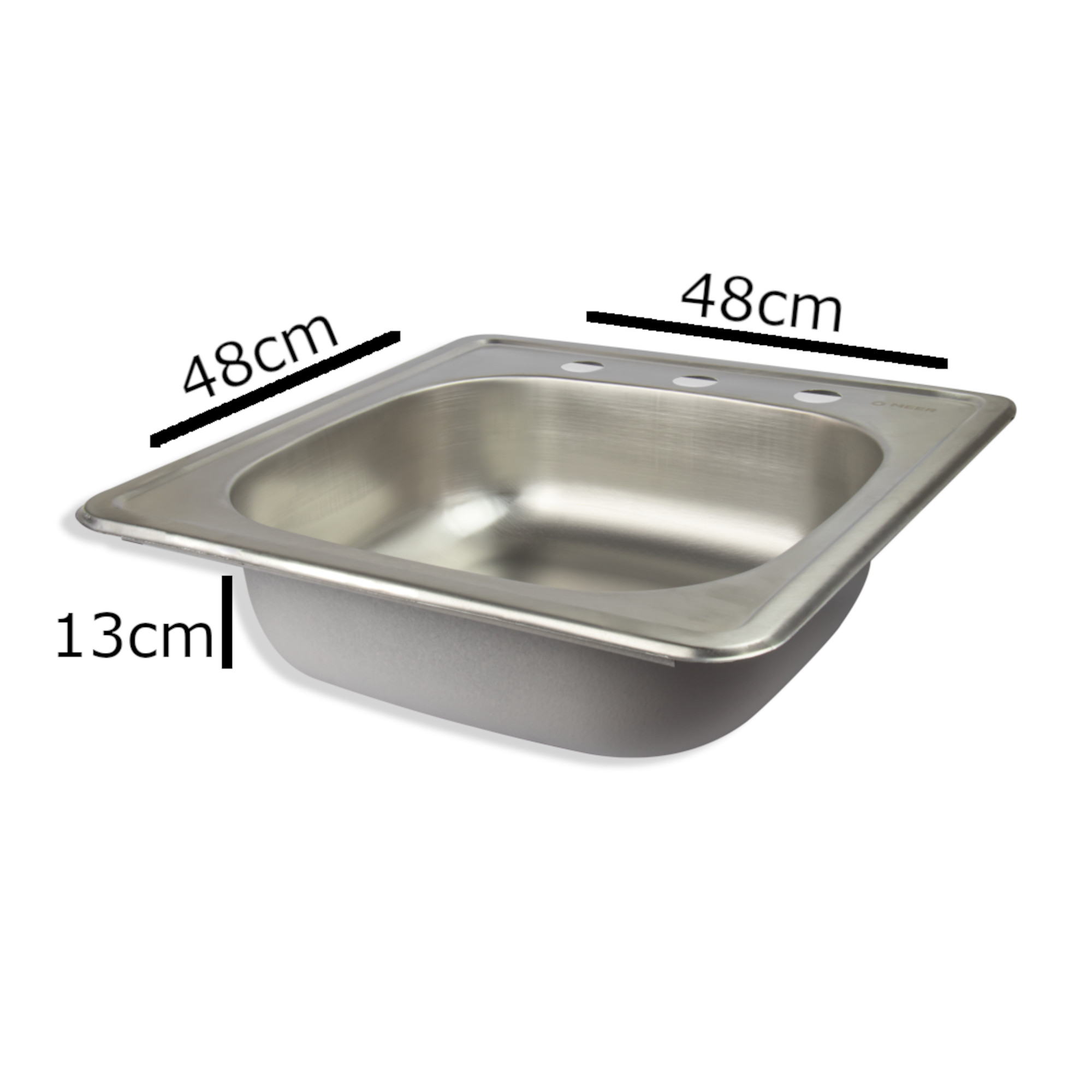 Tarja Sencilla de Acero Inoxidable (48cm x 48cm) con Kit de Instalación