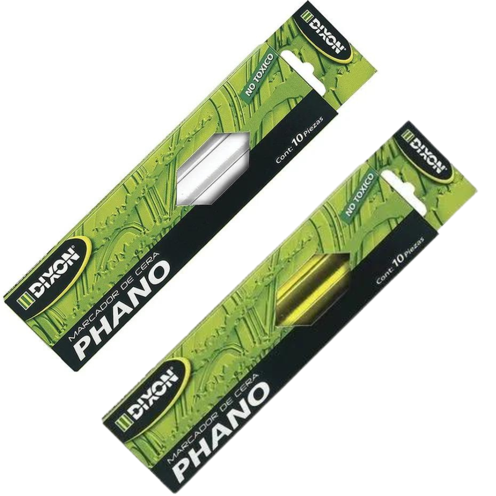 Marcador De Cera Phano, Caja Con 10 Unidades, Dixon, Amarillo o Blanco