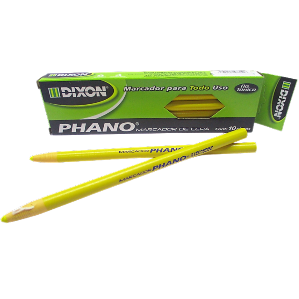 Marcador De Cera Phano, Caja Con 10 Unidades, Dixon, Amarillo o Blanco