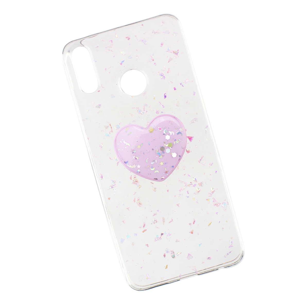 Funda Case Triche para HUAWEI Y9 2019 Diseño Glitter + Soporte Color Corazón Rosa