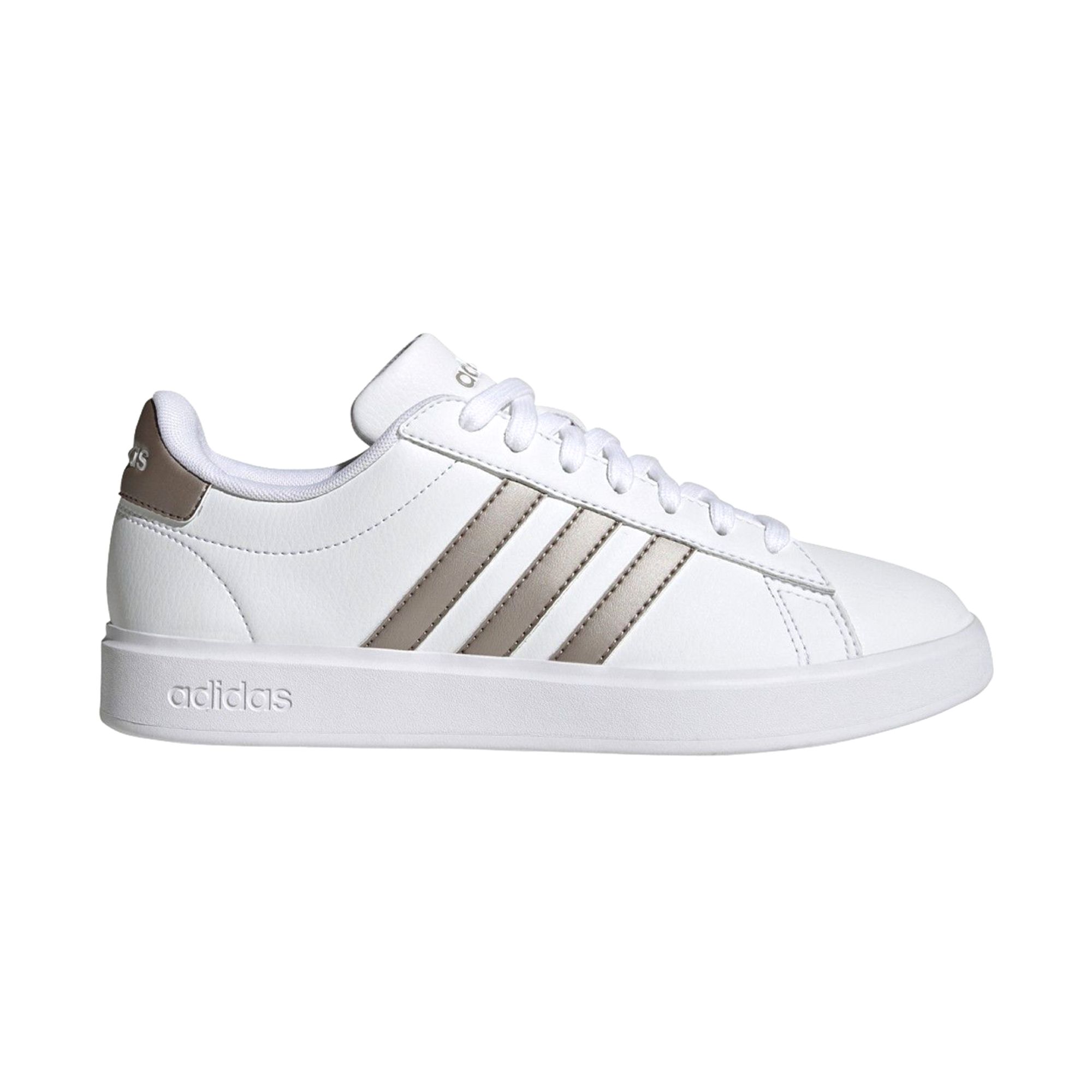 Tenis Adidas Grand Court 2.0 Lifestyle Blanco con Dorado Unisex Originales GW9215