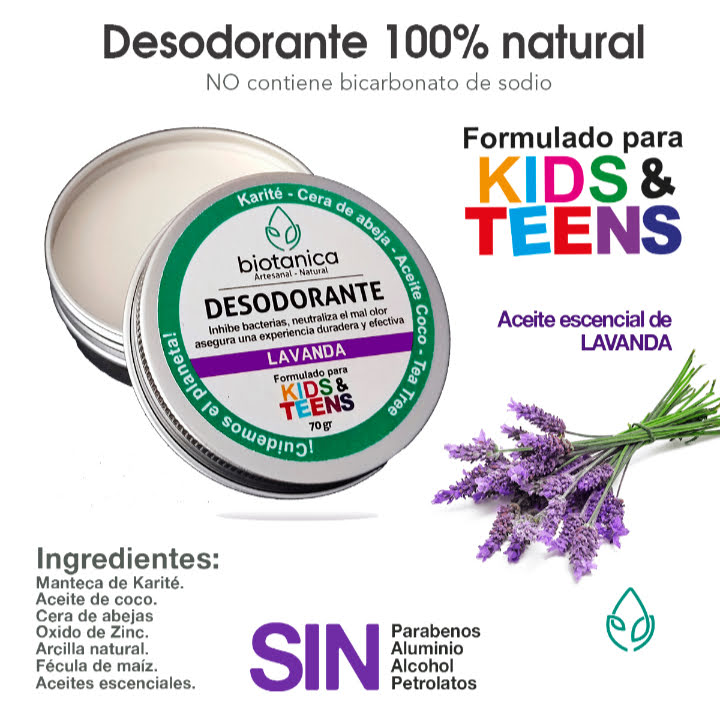 desodorante para niños artesanal marca botanica 100% natural