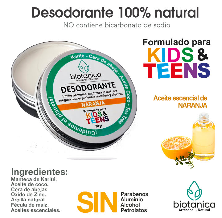 desodorante para niños artesanal marca botanica 100% natural