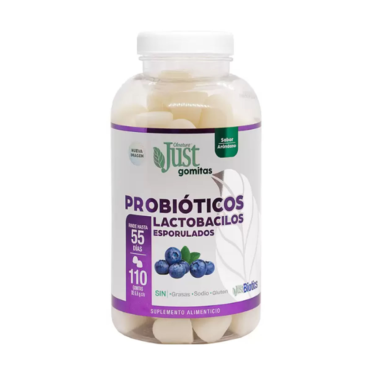 Gomitas Probióticos JustBiotics 1 Frasco con 110 piezas