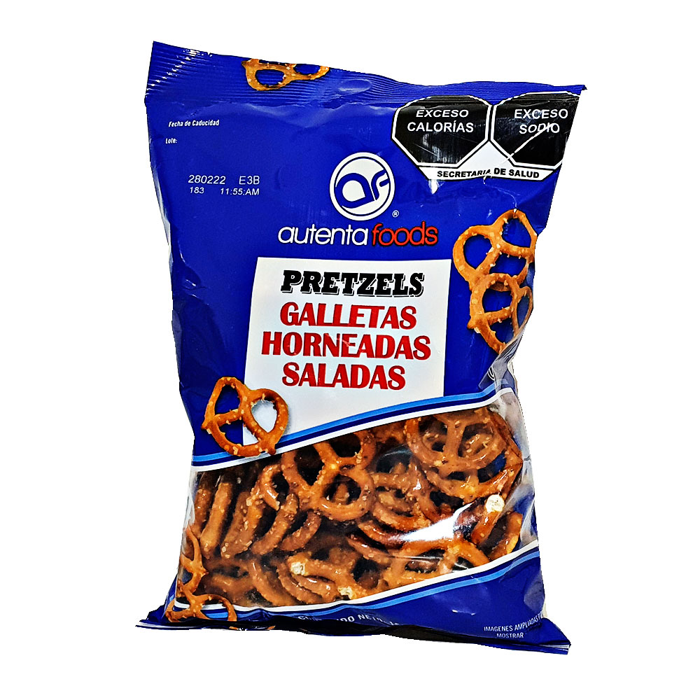 Pretzels Naturales Botana 150g Galleta Horneada Salada