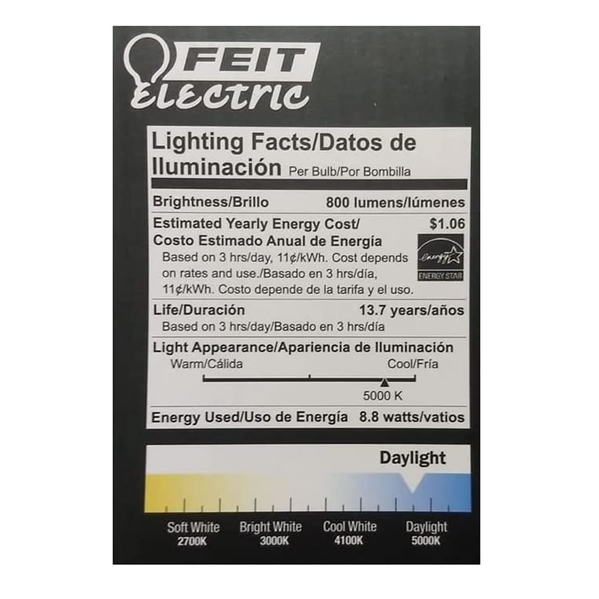 Set de 6 Focos LED Dimeables Luz de Día Feit 1244113 CST