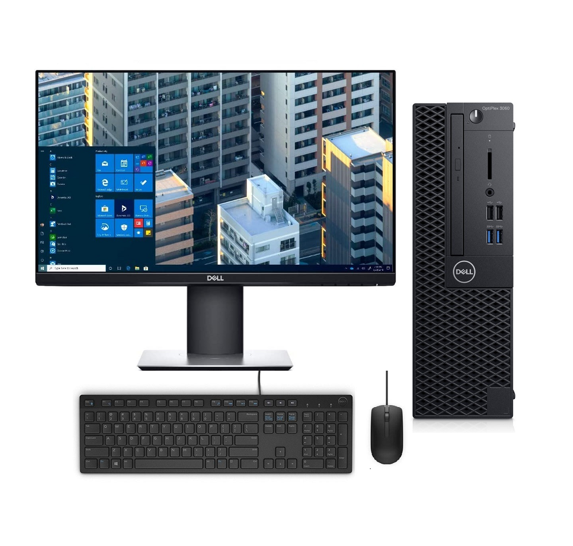 PC Dell OptiPlex 3060 SFF-Core i5, 8va gen- 8GB RAM- 256GB SSD- Monitor 22"- Windows 10 Pro- Equipo Clase A, Reacondicionado. 