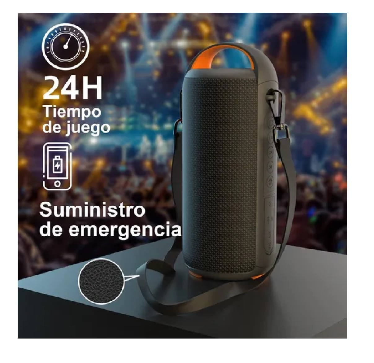 Bocina Bluetooth Portátil Altavoz Impermeable Con Rgb Luces