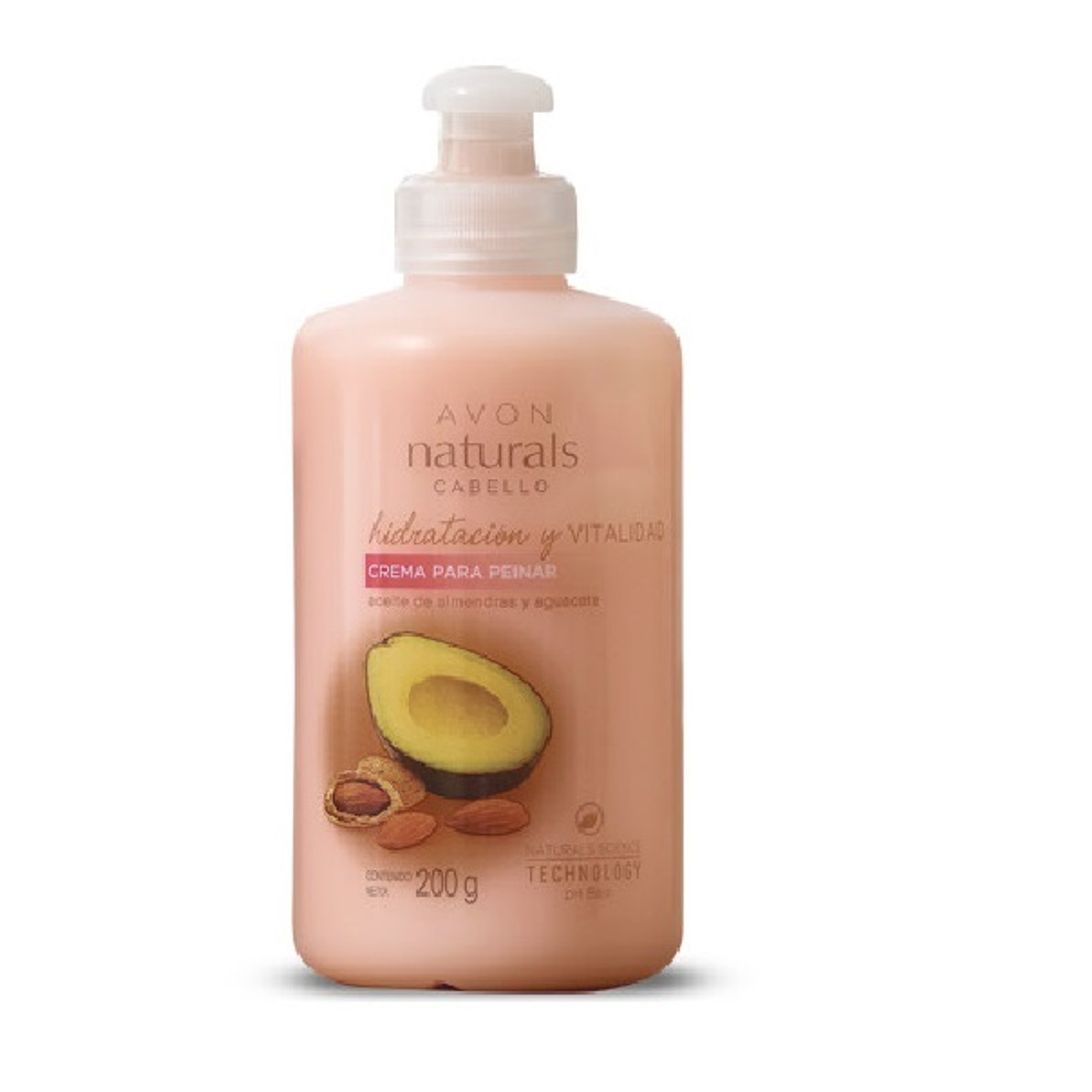 Crema Para Peinar Almendras Y Aguacate Naturals Avon.