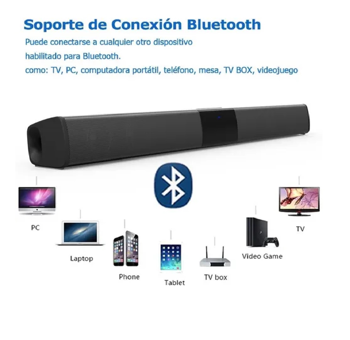 Barra Sonido Parlante Bluetooth Estéreo Portátil Recargable GENERICO