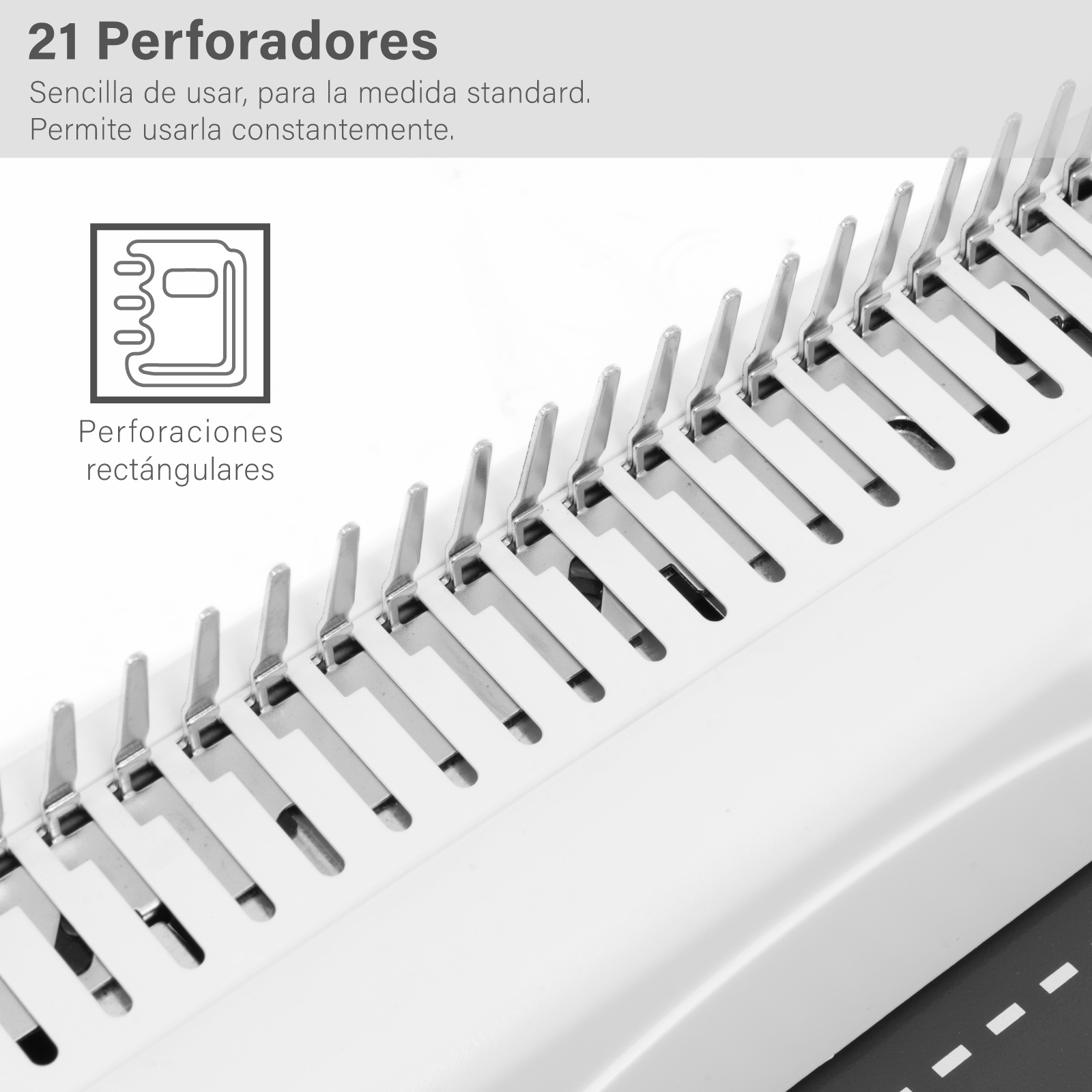 Engargoladora de 21 Agujeros Encuadernación de 250 Hojas Margen Ajustable para Tamaño Carta y A4