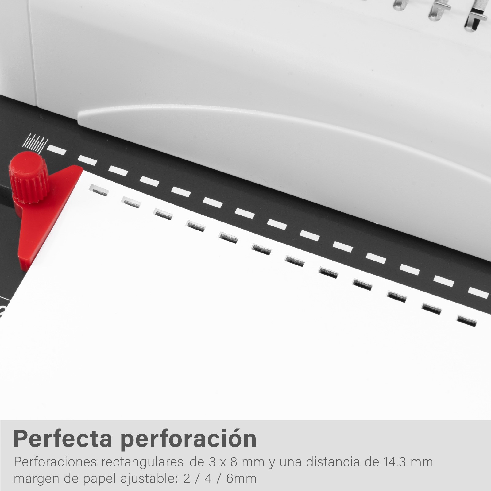 Engargoladora de 21 Agujeros Encuadernación de 250 Hojas Margen Ajustable para Tamaño Carta y A4