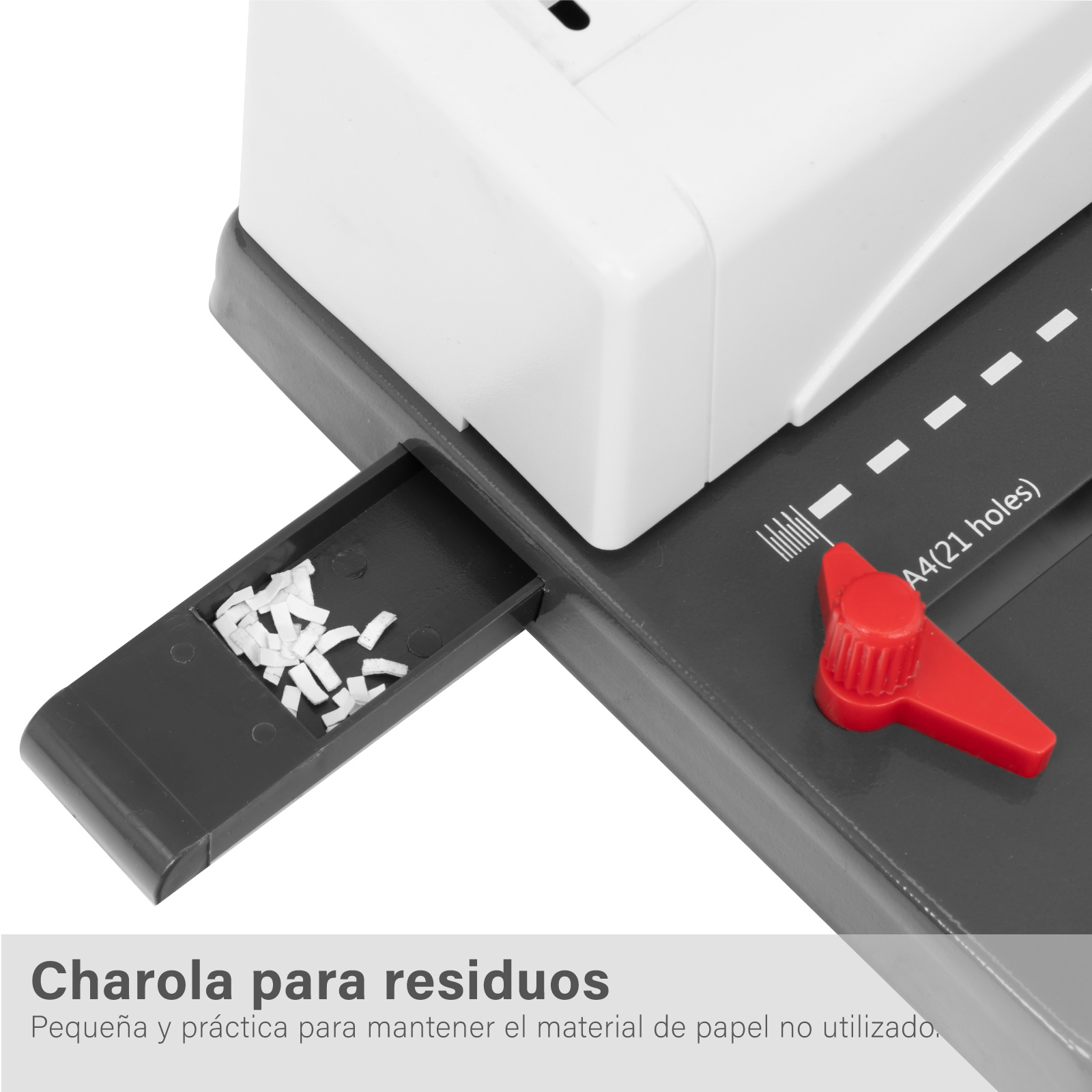 Engargoladora de 21 Agujeros Encuadernación de 250 Hojas Margen Ajustable para Tamaño Carta y A4