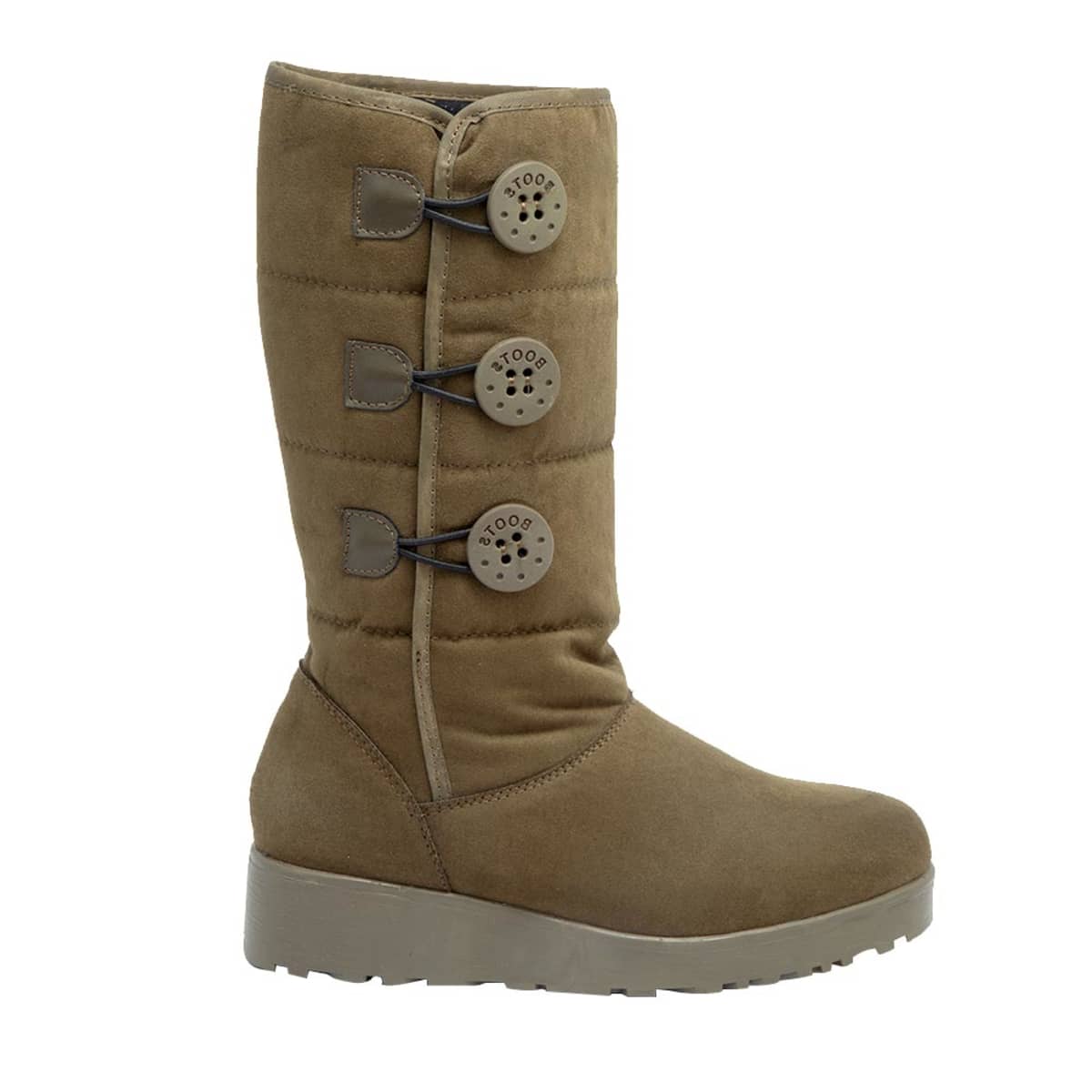 Botas color café tipo Ugg, marca PBPS, invernales, con botones, mod. 1056707