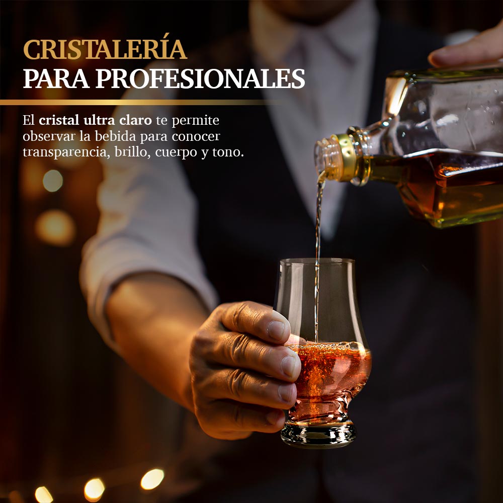 Copas de Cristal para Degustar Whiskey Tequila 4 Piezas Whiskey Town