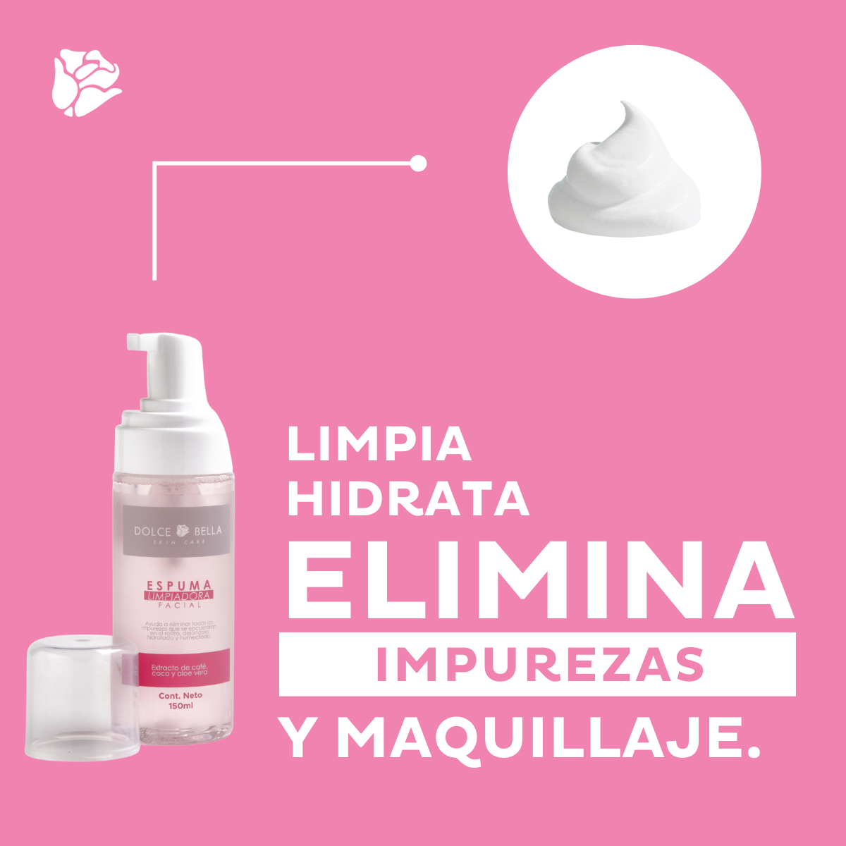 Maquillaje Profesional Limpiador Facial Espumoso Para Todo Tipo De Piel Dolce Bella