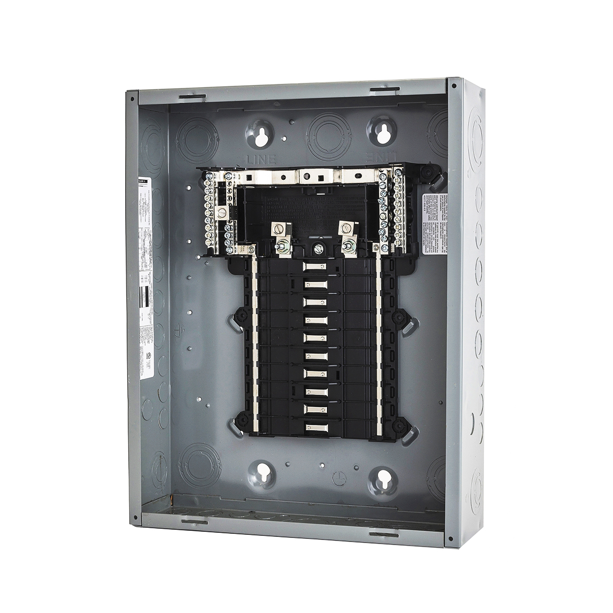 Centro de carga QO Z Principales. 125  A, 1F, 3H 12sp, Nema1, incl barra tierra PoN