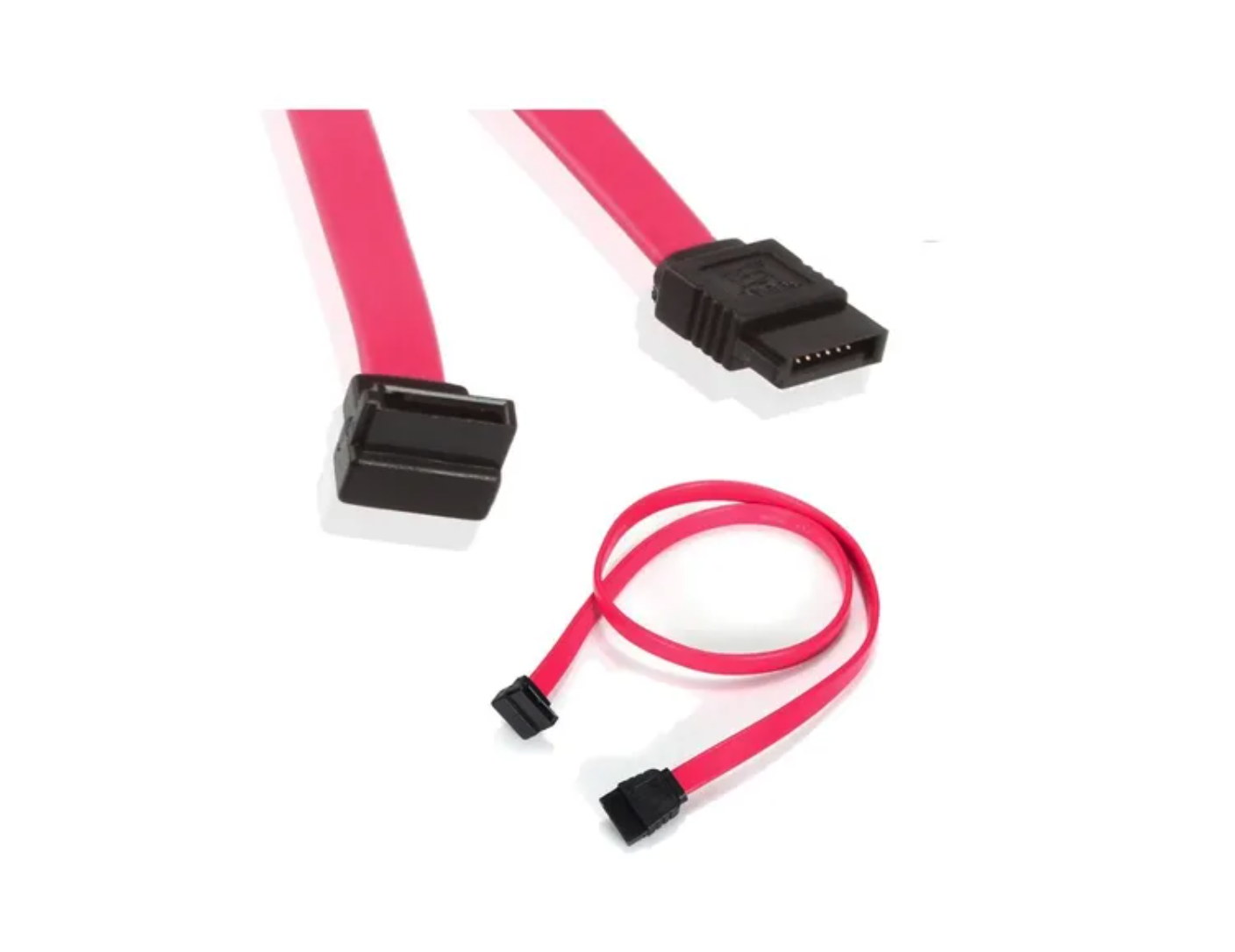 Cable De Datos Sata 3 Color Rojo De 45cm De Largo 90 Grados