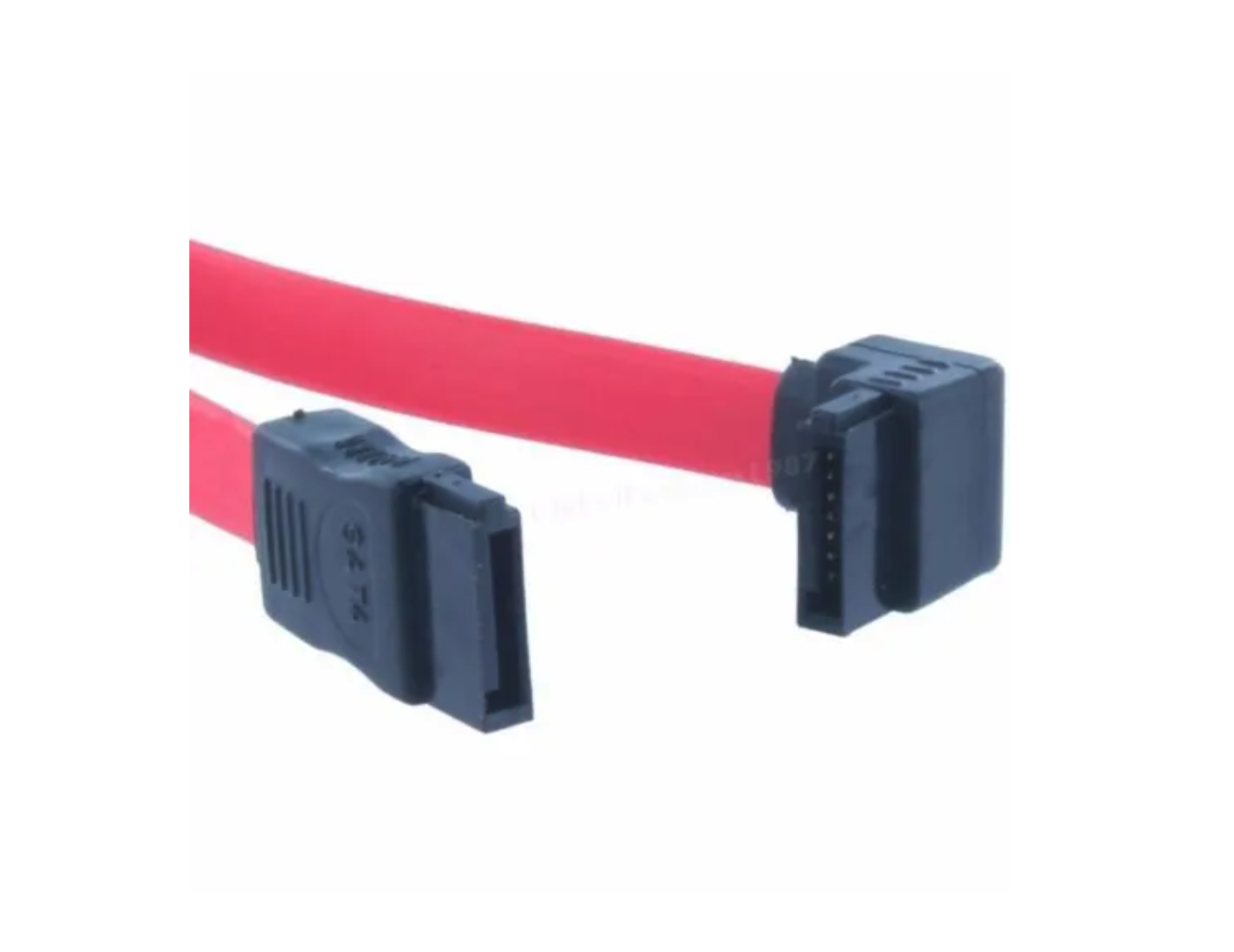 Cable De Datos Sata 3 Color Rojo De 45cm De Largo 90 Grados