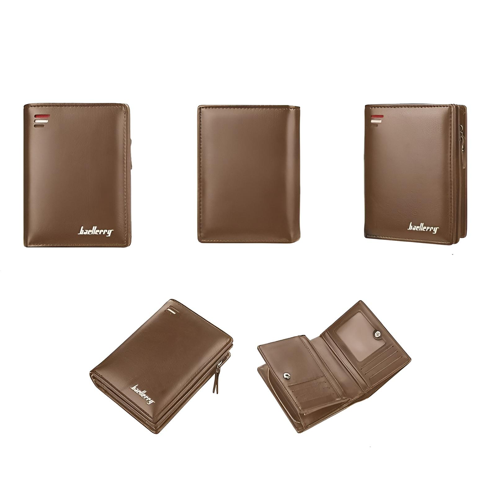 Cartera Baellerry De Cuero Con Monedero Cierre Para Hombre