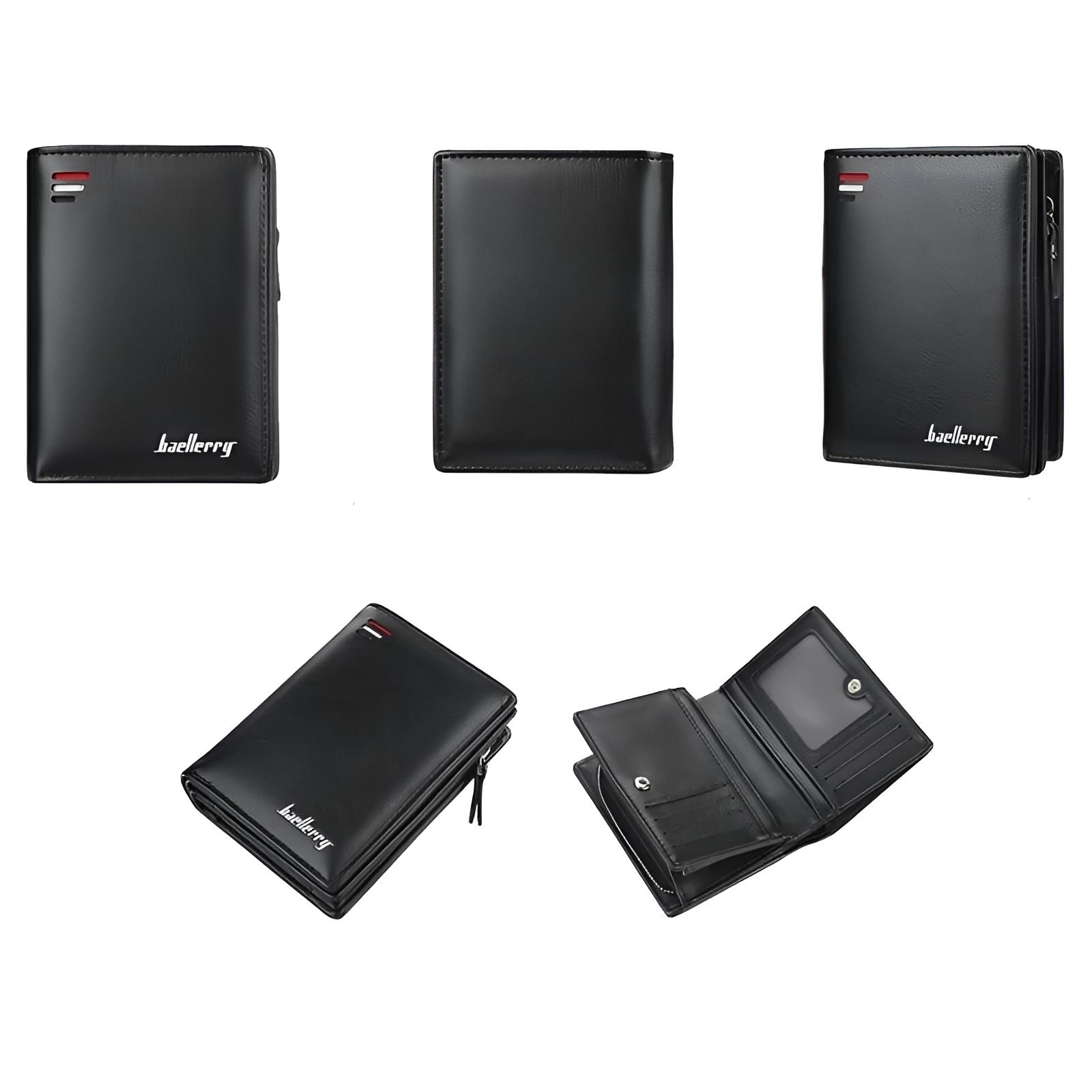 Cartera Baellerry De Cuero Con Monedero Cierre Para Hombre