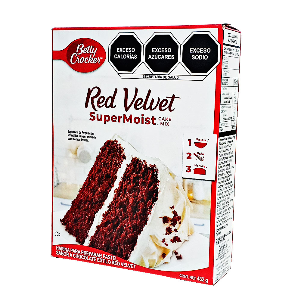Harina Pastel De Red Velvet Betty Crocker Preparar 432g