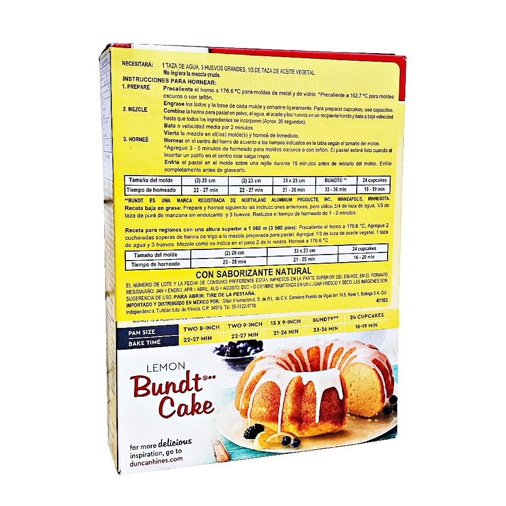 Harina Pastel De Limo Duncan Hines 432 Gr Preparar Facil