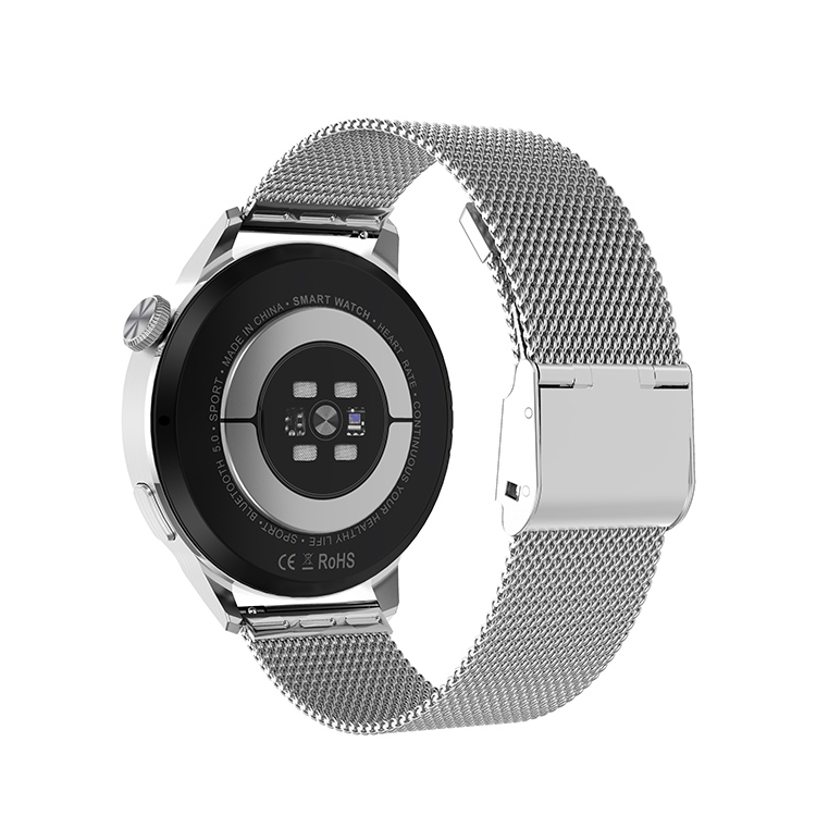 Reloj inteligente DT4 plus, Con Reproductor de música, asistente de voz, bluetooth llamadas, GPS, carga inalámbrica, modo multi deporte, frecuencia cardiaca, Color plateado