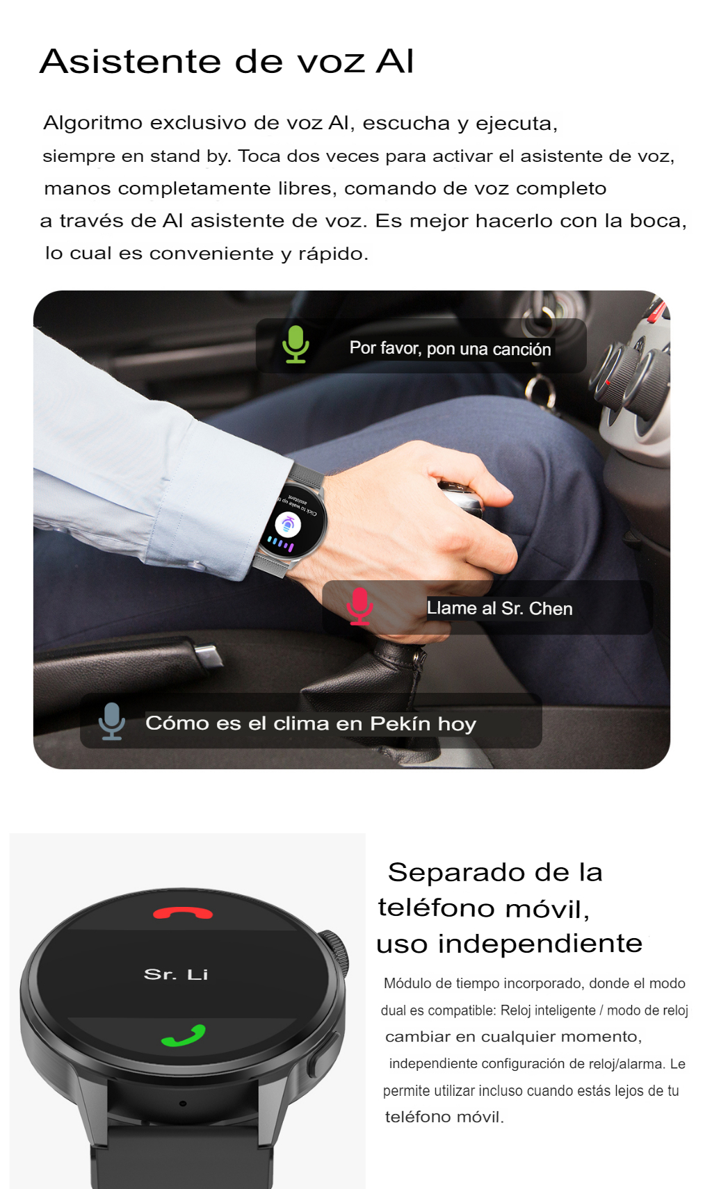 Reloj inteligente DT4 plus, Con Reproductor de música, asistente de voz, bluetooth llamadas, GPS, carga inalámbrica, modo multi deporte, frecuencia cardiaca, Color plateado