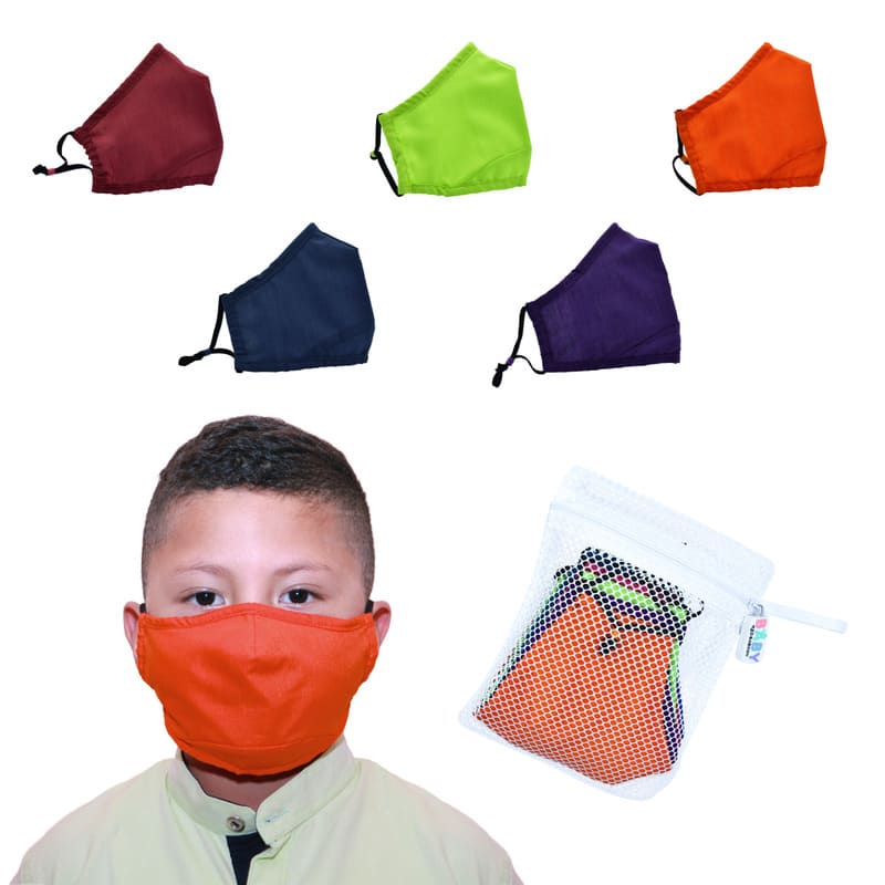 Cubrebocas de Tela Multicolor Niños Reutilizable, 5 Pz Multicolor, Baby Red Baboon