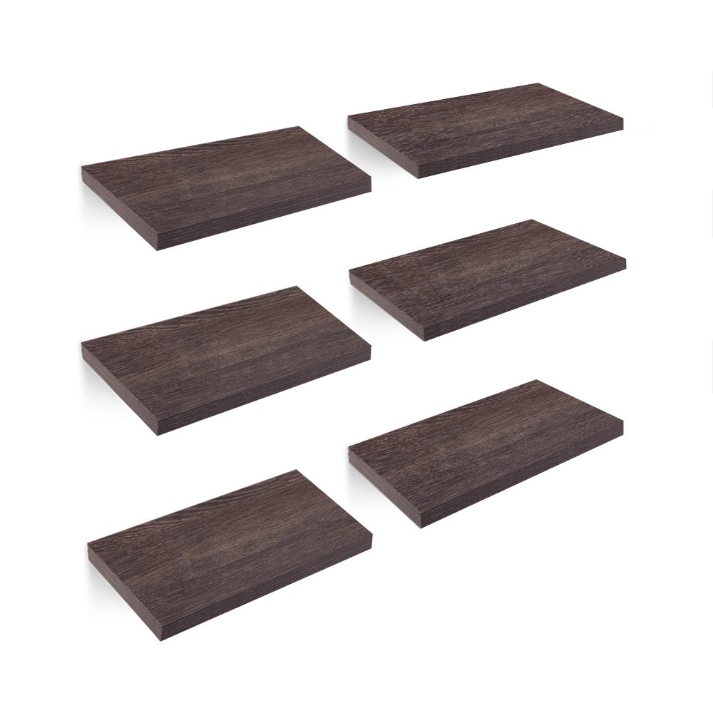 6 Repisas Flotantes de Madera Minimalistas 30x15cm Para Pared Redlemon