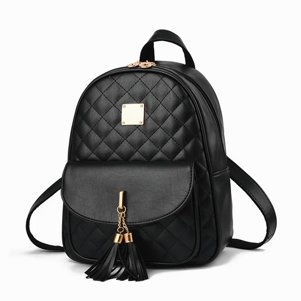 Kit Mochila Moda Casual Bolso Urbana Para Mujer, 3 Piezas, Color Negro