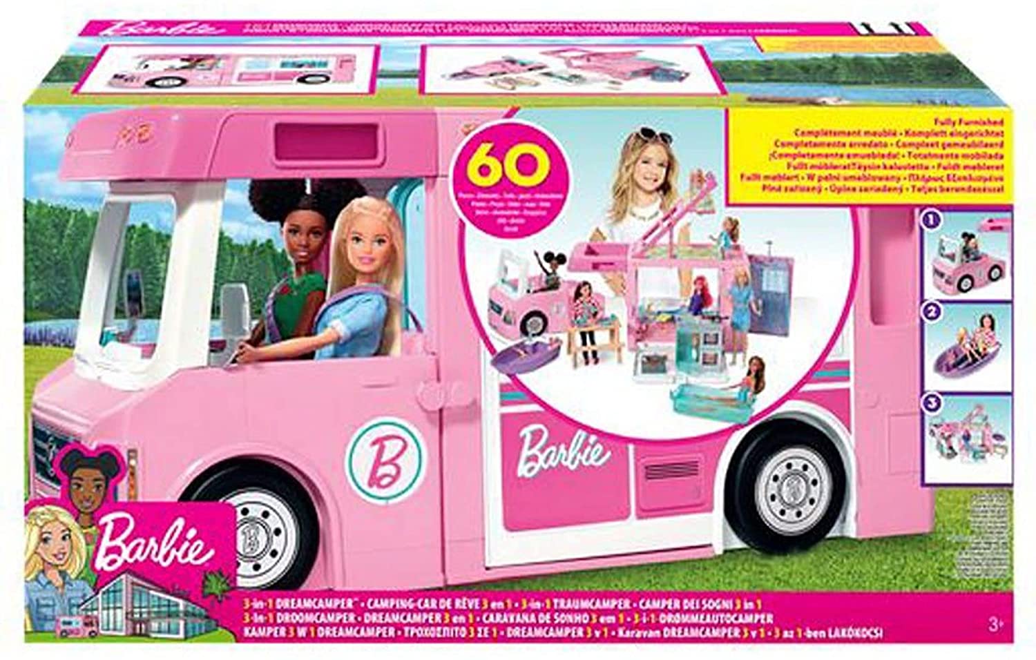 Barbie Estate Camper de los Sueños 3 en 1,  5 Espacios