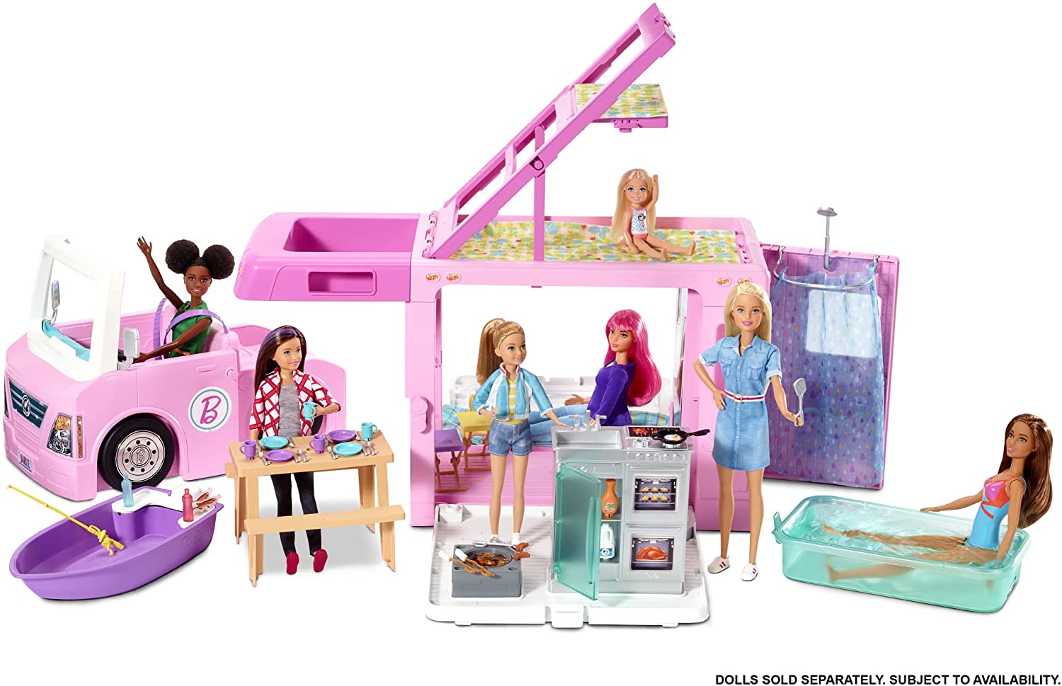 Barbie Estate Camper de los Sueños 3 en 1,  5 Espacios