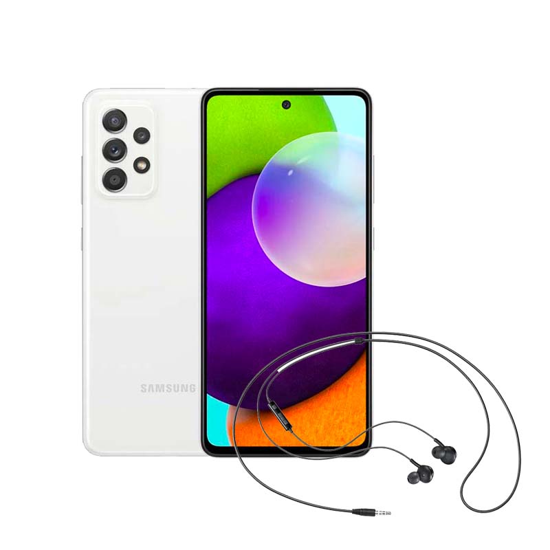 Combo Samsung Galaxy A52 128GB 6GB Blanco + Samsung Earphones de 3.5 mm