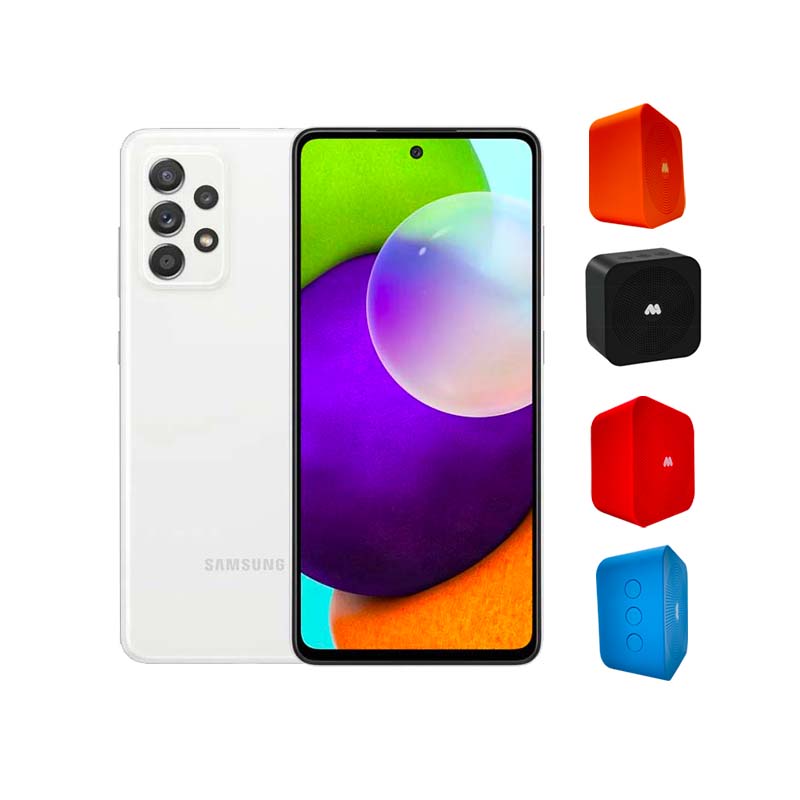 Combo Galaxy A52 128GB 6GB Blanco + MOBIME Bocina Portátil