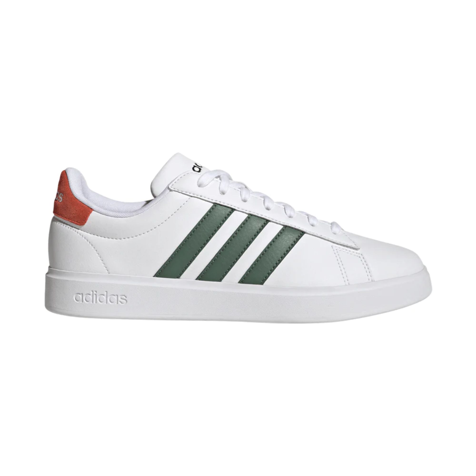 Tenis Adidas Grand Court 2.0 Lifestyle Blanco con Verde Hombre Originales GW9201