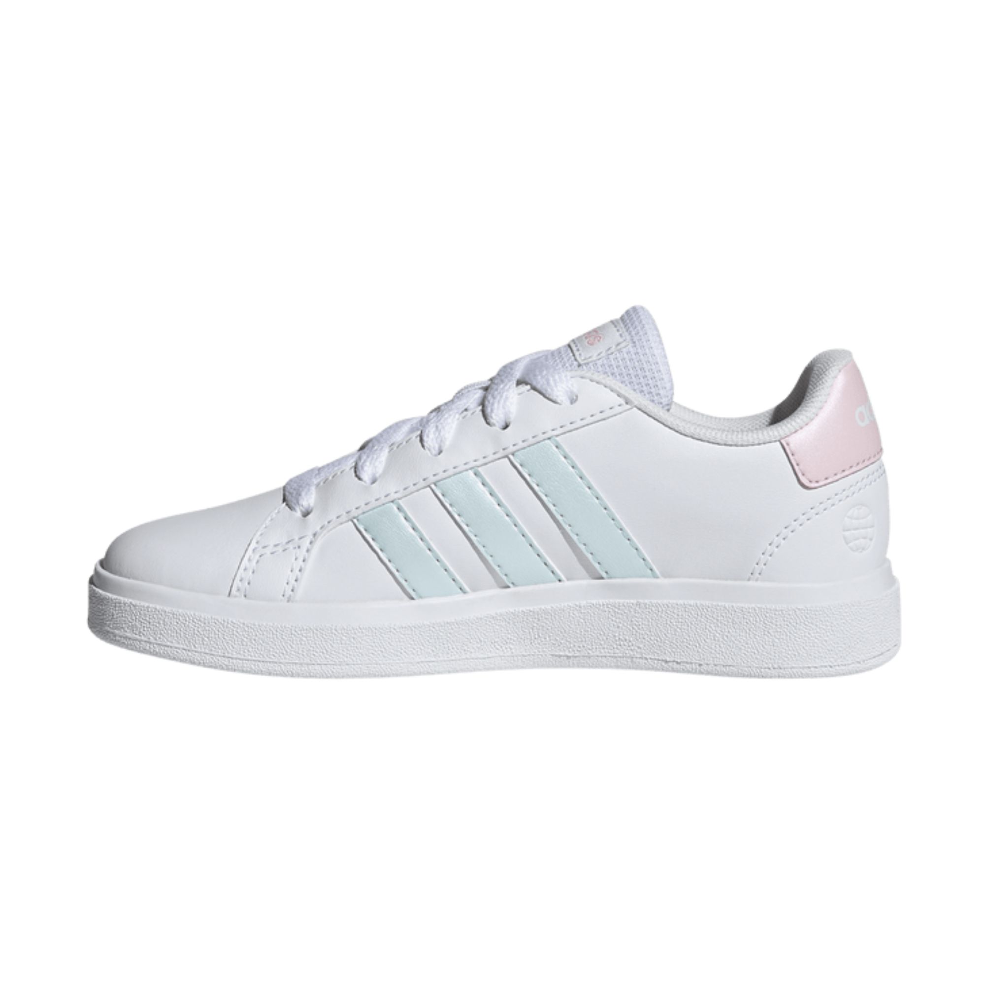 Tenis Adidas Grand Court 2.0 K Lifestyle Blanco con Azul Dama Originales GX7156
