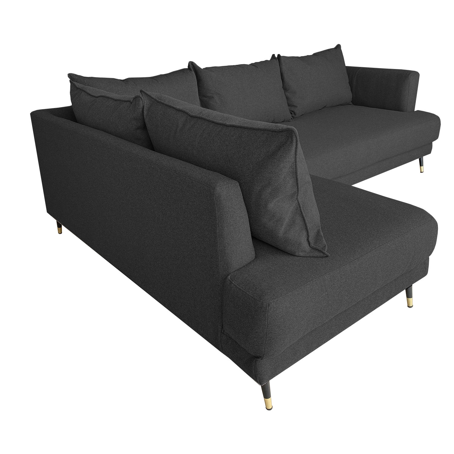 SALA ESQUINERA MODELO STELLA CON CHAISE IZQUIERDO COLOR GRIS OXFORD