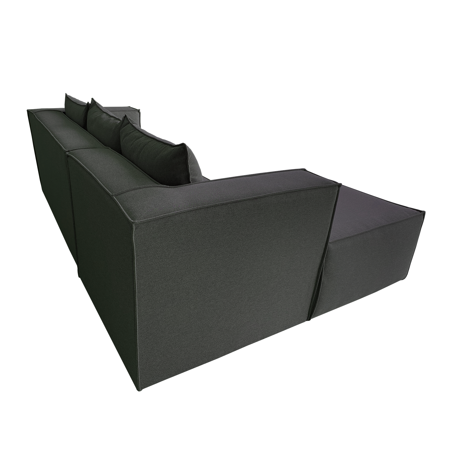 SALA ESQUINERA MODELO DUFFLE CON CHAISE IZQUIERDO COLOR GRIS OXFORD