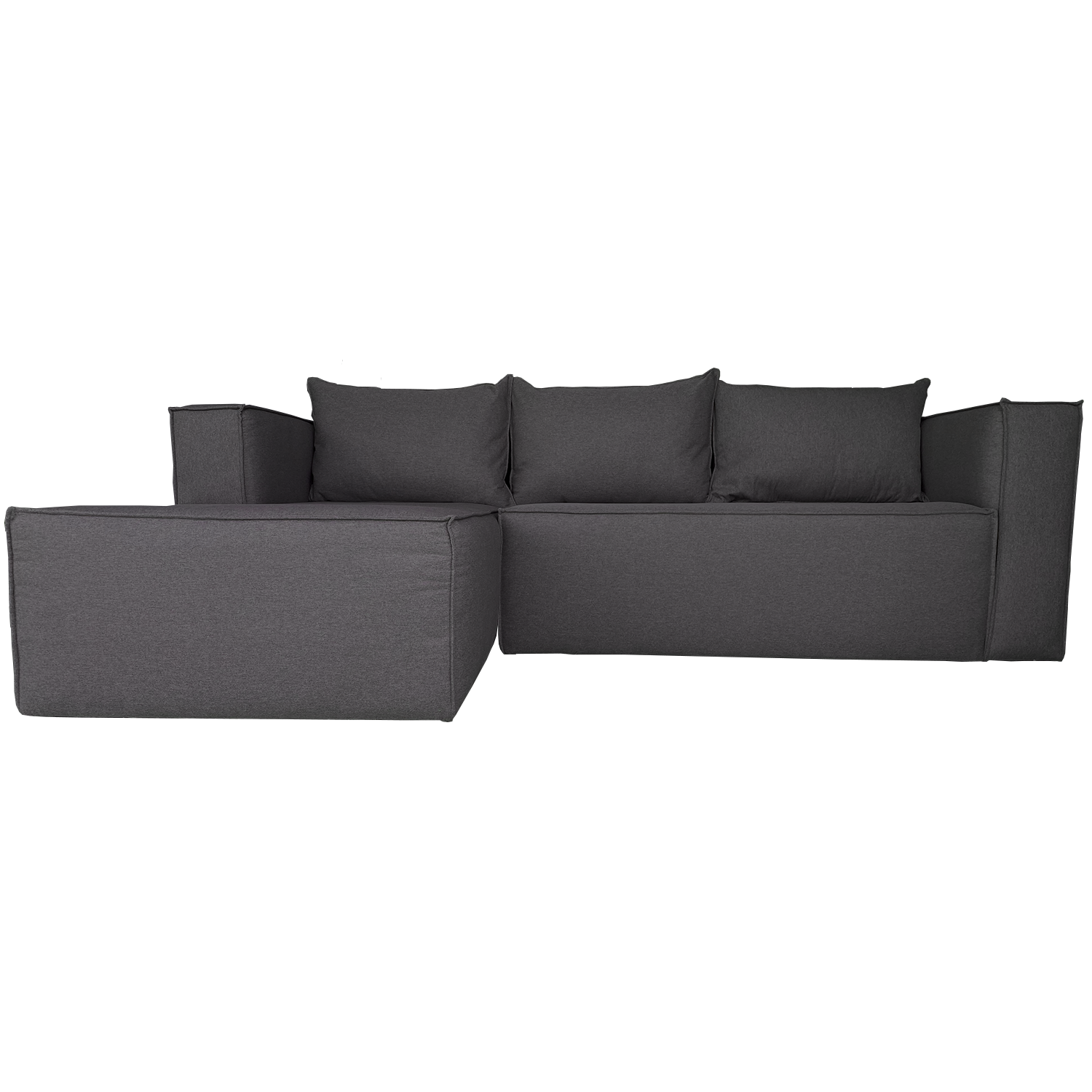 SALA ESQUINERA MODELO DUFFLE CON CHAISE IZQUIERDO COLOR GRIS OXFORD