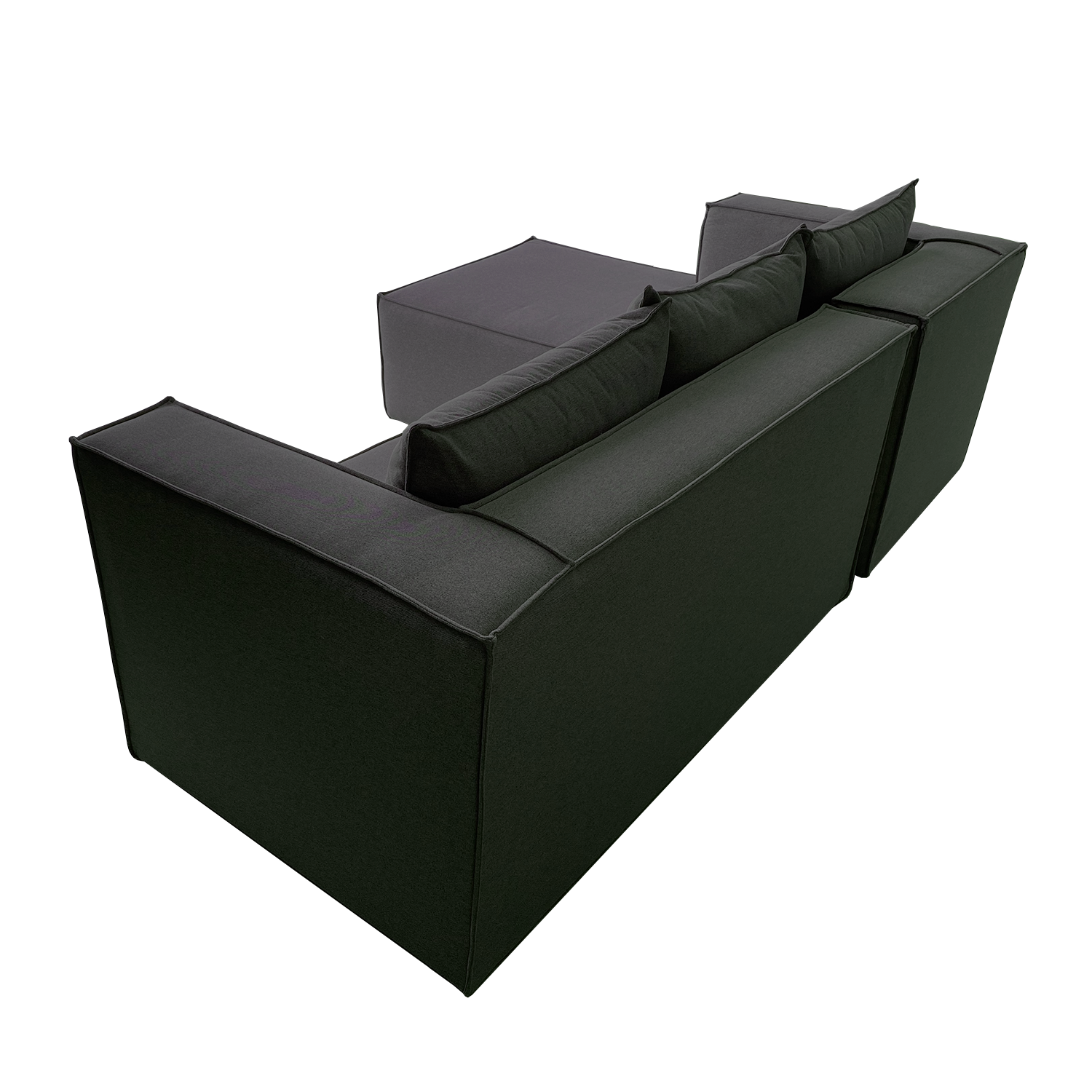 SALA ESQUINERA MODELO DUFFLE CON CHAISE IZQUIERDO COLOR GRIS OXFORD