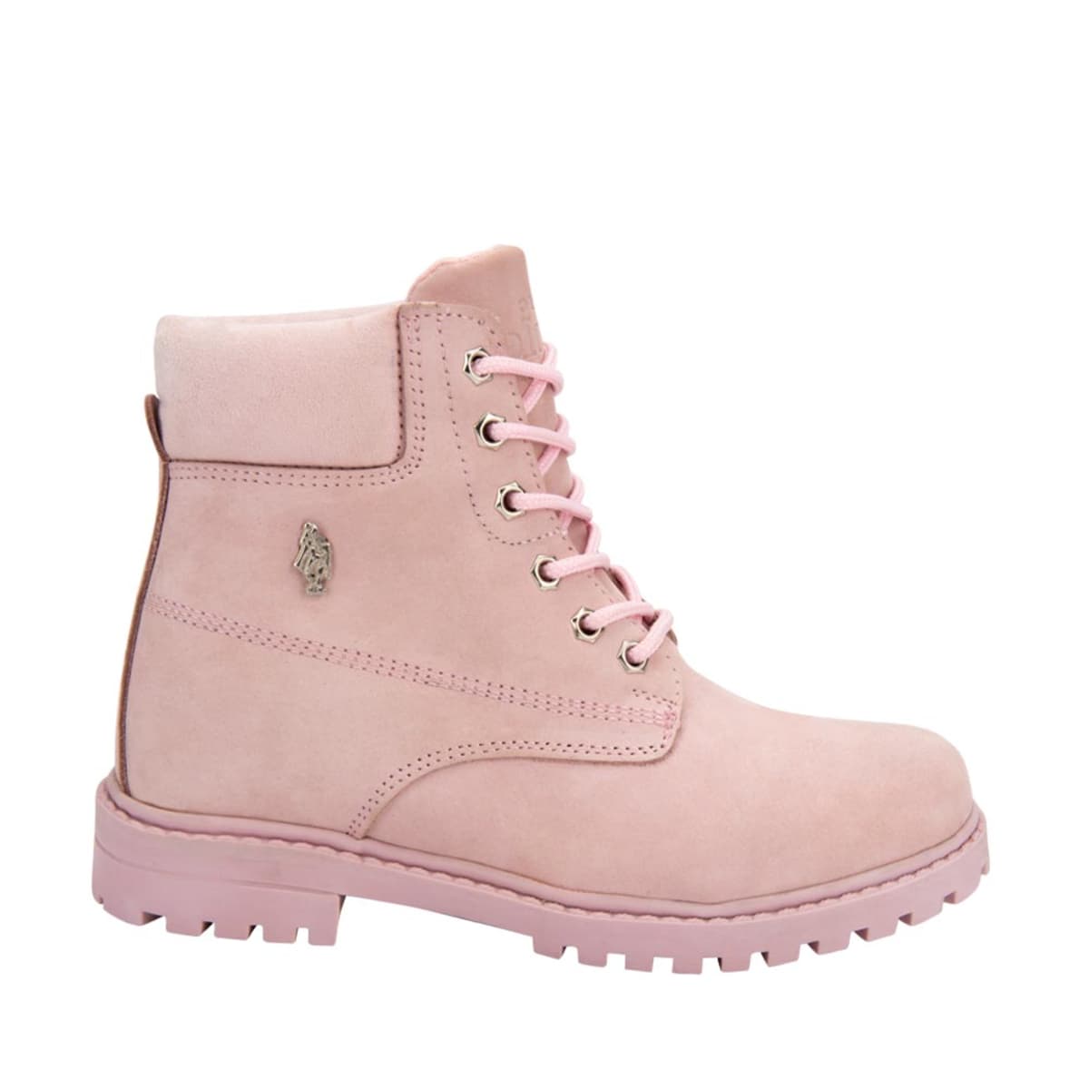Botas rosas HPC Polo tipo hiker de piel nobuck, mod. 1056768
