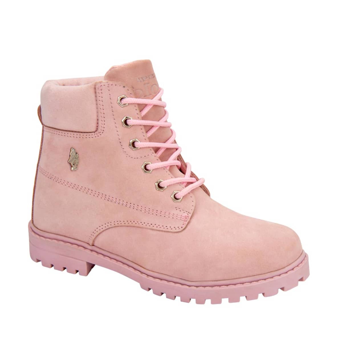 Botas rosas HPC Polo tipo hiker de piel nobuck, mod. 1056768