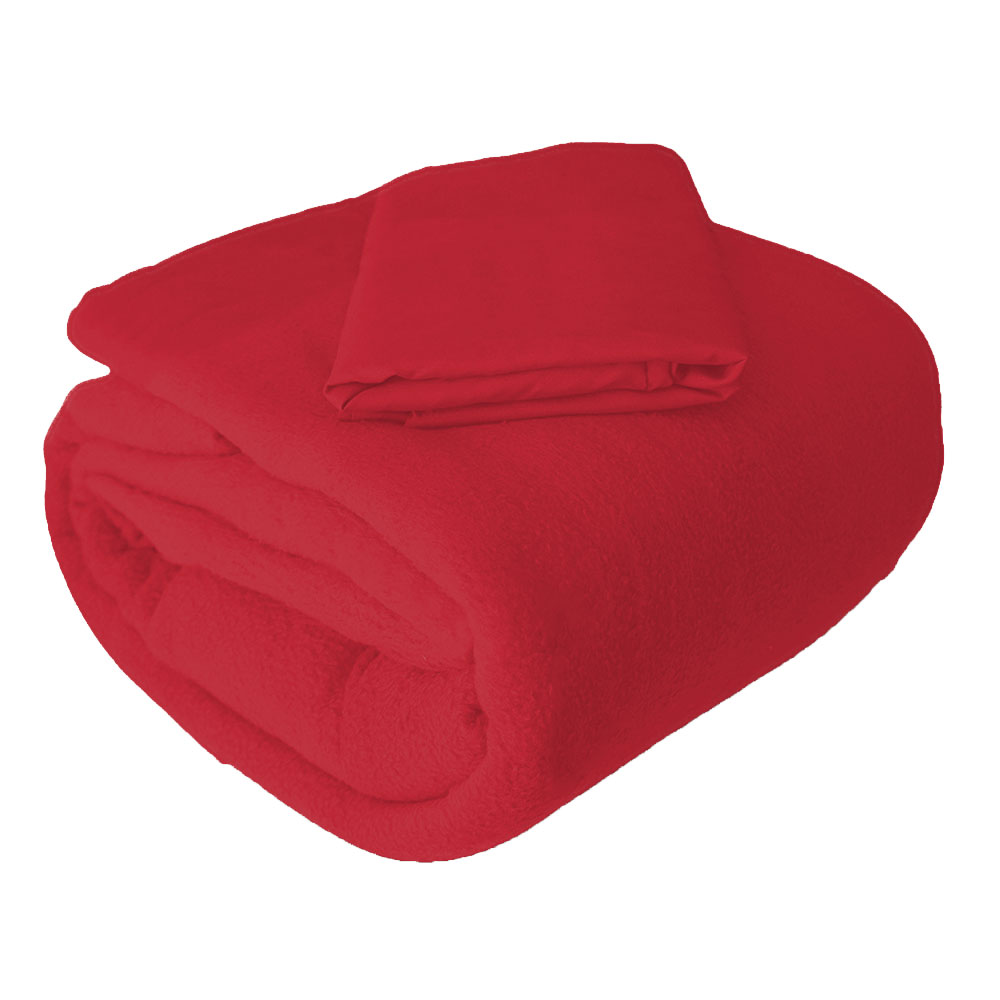 Juego de sábana Queen Polar Térmica, súper Ligera, cómoda y Caliente, Ideal para Noches de frío Rojo