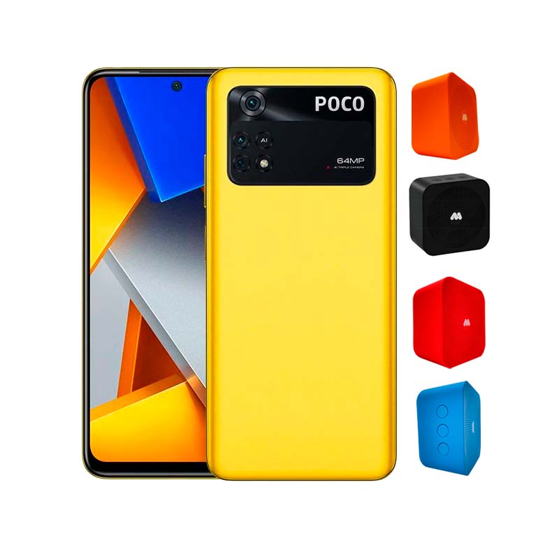 Combo Xiaomi Poco M4 Pro 128GB 6GB Amarillo + MOBIME Bocina Portátil	