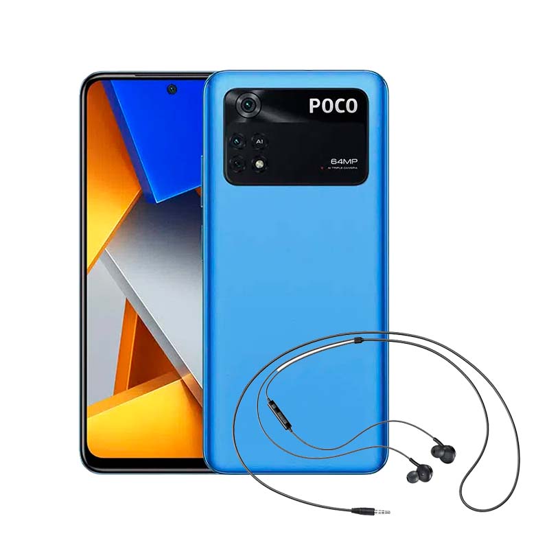 Combo Xiaomi Poco M4 Pro 128GB 6GB Azul Earphones de mm